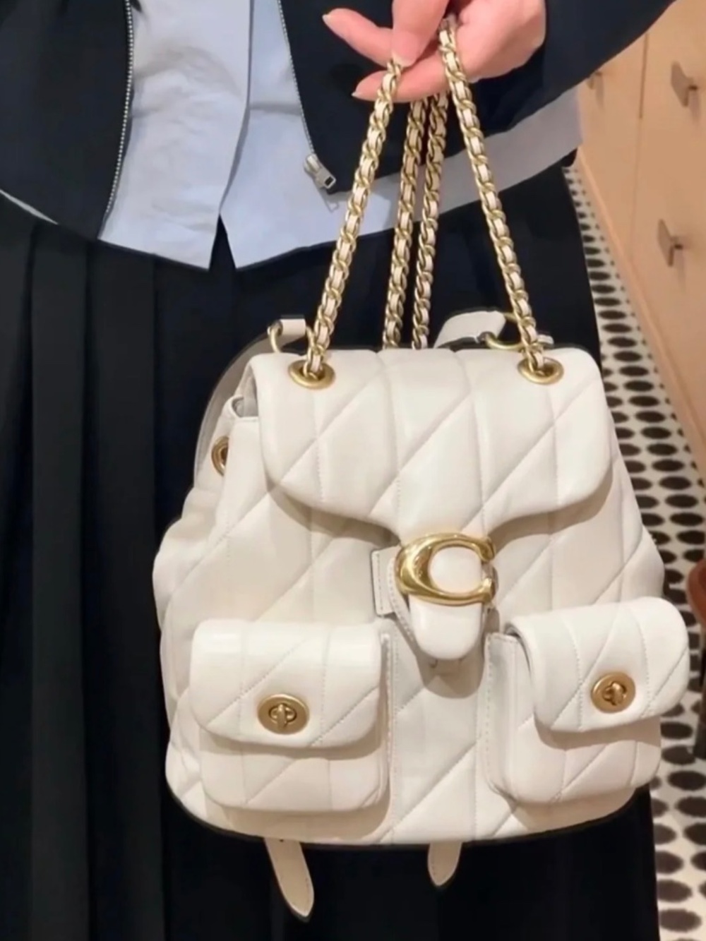 Coach White Tabby Backpack